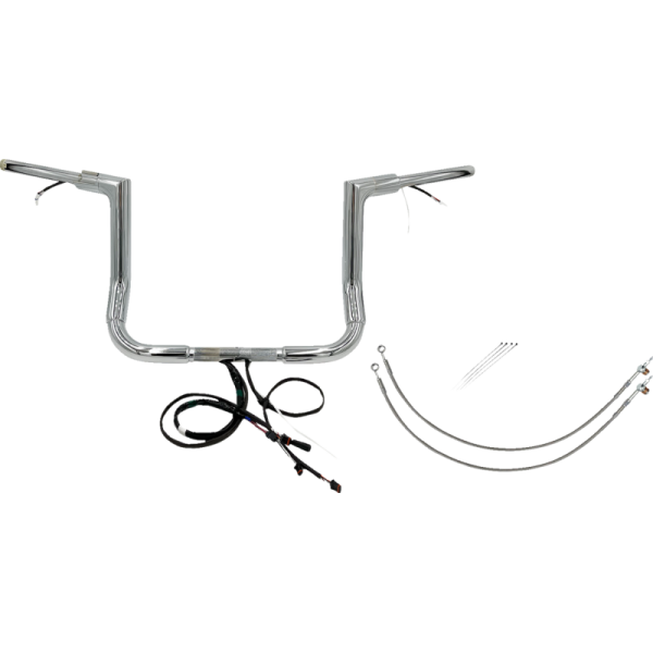 (image for) Fat Baggers Flat Top EZ Install Handlebar 12" Chrome