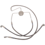 (image for) Clear-Coated Stainless Steel Front Brake Line Kit, +8" Ext