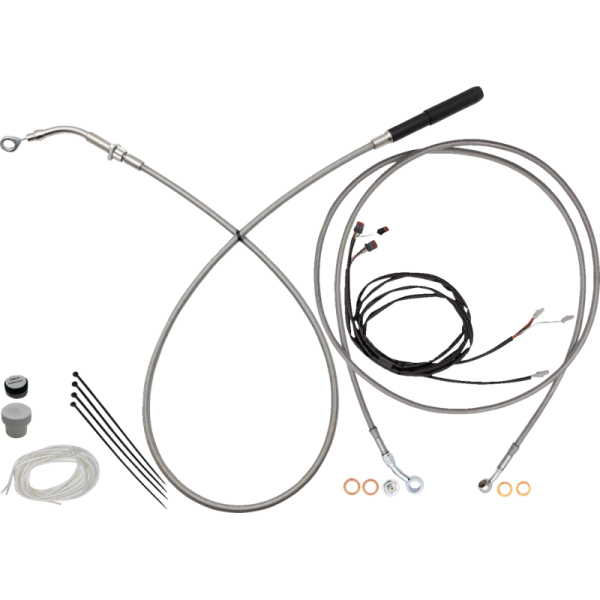(image for) FAT BAGGERS INC Stainless Complete EZ Install Kit - 11"-12" Handlebars