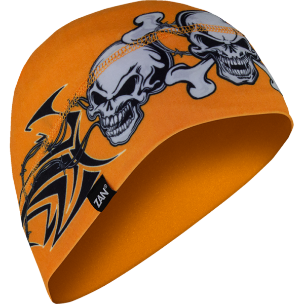 (image for) Zan Headgear SportFlex Beanie - Orange tribal skull