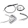 (image for) Burly Brand Black Vinyl Handlebar Cable and Brake Line Kit for Jail Bars, For 12" Jail bars