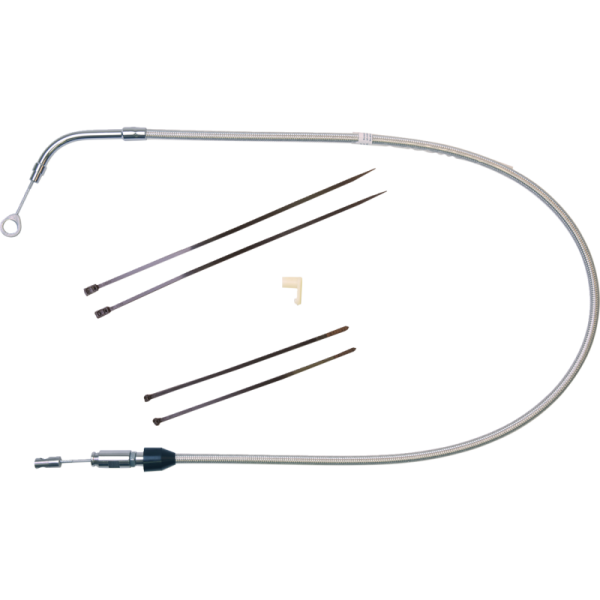 (image for) MAGNUM Quick Connect Braided Upper Clutch Cable - Polished Stainless