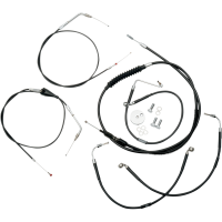 (image for) LA Choppers Black Vinyl/Stainless Braided Standard Kit for 07 FLHT/FLHX (8-10in.)