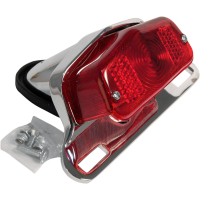 (image for) Pre-65 Lucas-Style Taillight with Chrome Bracket, Red Lens