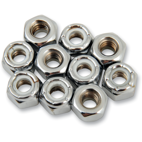 (image for) Drag Specialties Chrome Nylon Insert Nut 1/4"-20
