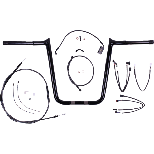 (image for) MAGNUM Viking Ape Hanger Bar Kit 16" - Black Chrome/Black Pearl