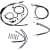 (image for) Burly Brand Black Handlebar Cable/Line Install Kit, For 16" Ape hanger bar