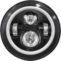 (image for) 7" Headlight Black w/ DRL Halo