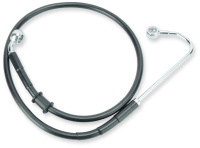 (image for) Black Vinyl-Coated Stainless Steel Front Brake Line Kit, +4" Ext
