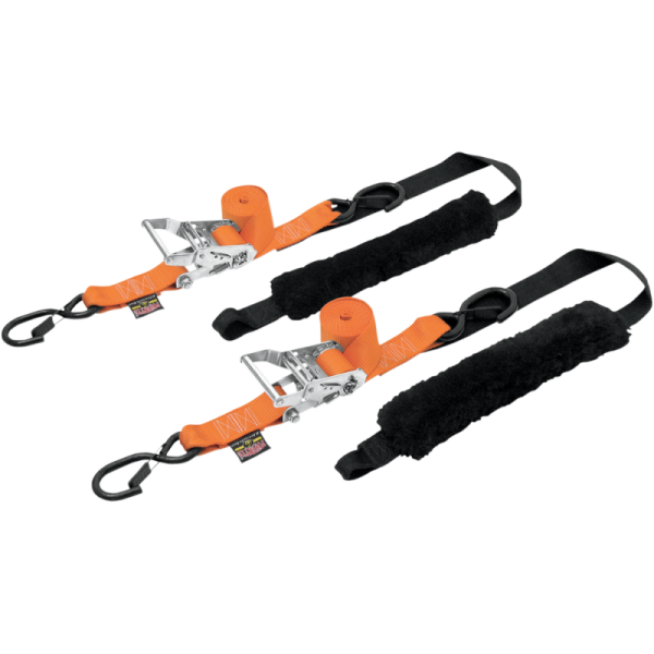 (image for) Powertye Mfg. 1 1/2" Fat Strap Deluxe Tie-Downs, Orange