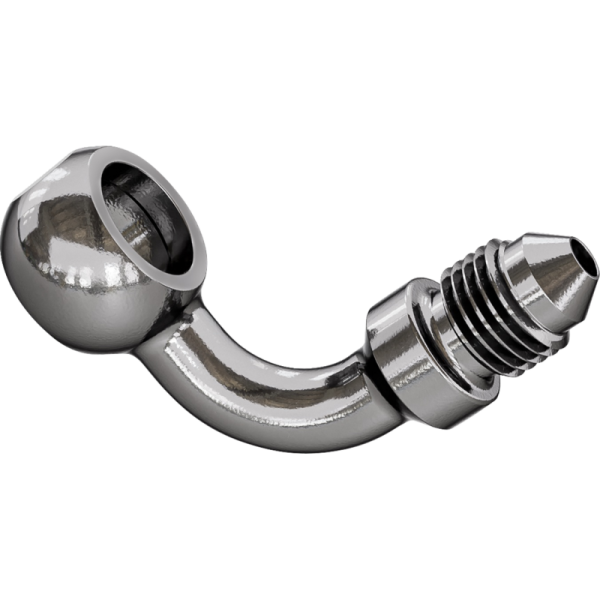 (image for) Goodridge 90° Banjo Adapter, 3/8"/10 mm, Polished Stainless Steel