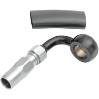 (image for) 7/16" 90° Black Chrome Banjo w/ Stainless Fittings