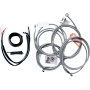 (image for) LA Choppers Complete Cable Kit with Wiring, Stainless Braided, 12"-14" Handlebars