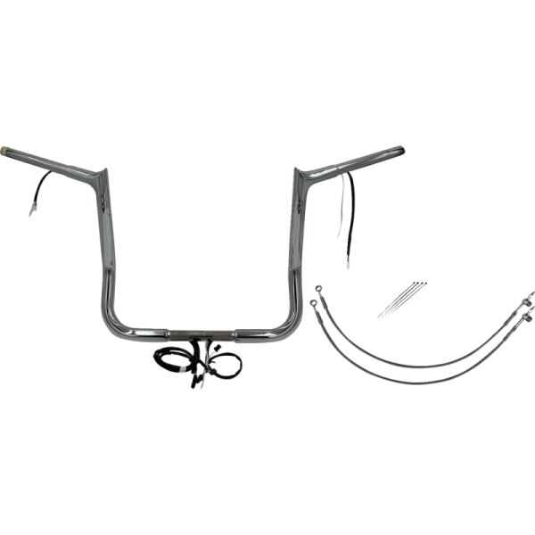 (image for) EZ Install Chrome 14" Pointed Top Handlebar Kit