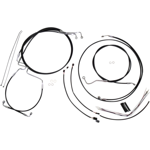 (image for) XR Black w/ Chrome Fittings DOT Handlebar Installation Kit, 12"-14" Apes