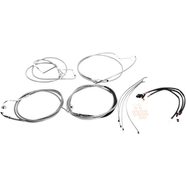 (image for) XR Stainless w/ Chrome Fittings DOT Handlebar Installation Kit, 15"-17" Apes