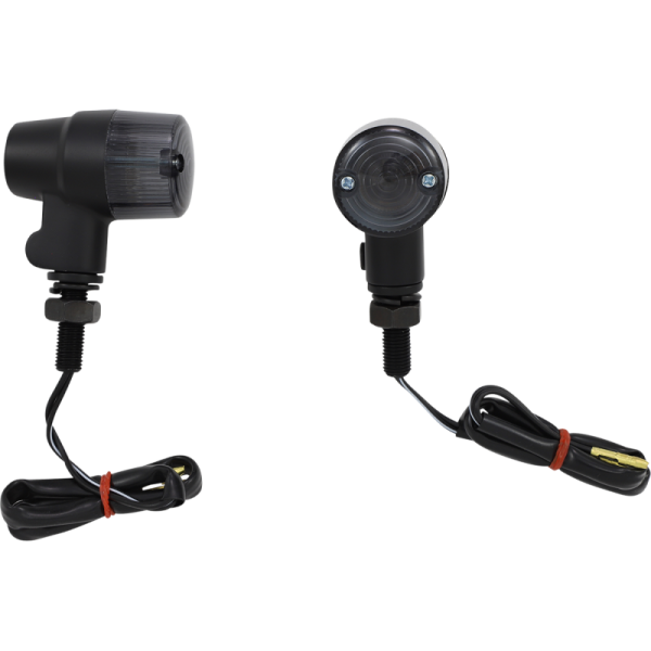 (image for) K&S TECHNOLOGIES Black Satin Round #3 Marker Light (Single Filament, Smoke)