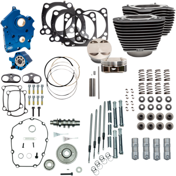 (image for) S&S CYCLE S&S 128" Power Package - Wrinkle Black Highlighted, Gear Drive