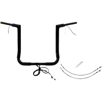 (image for) Flat Top Handlebar Kit - 16" Rise - Gloss Black