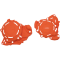 (image for) Acerbis X-Power Engine Cover Kit - Orange 16