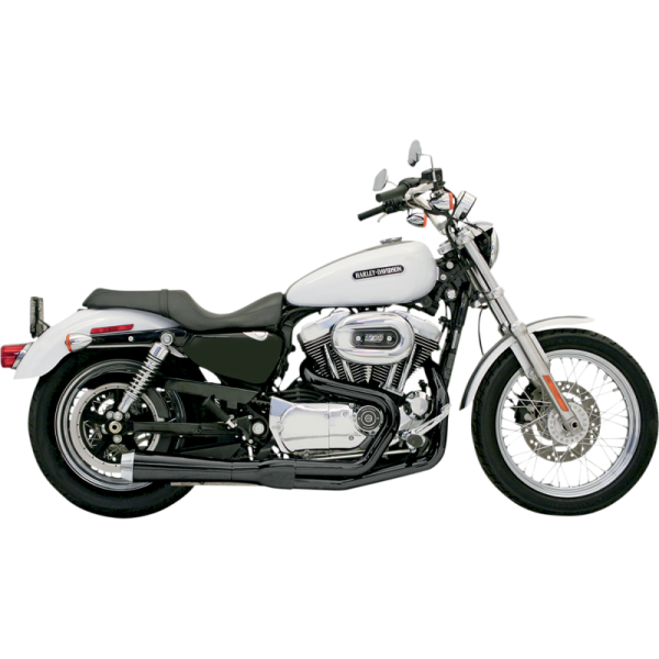 BASSANI XHAUST Bassani Road Rage 2-Into-1 System Black Ceramic, Short Upswept