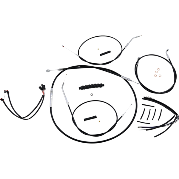 (image for) XR Black w/ Chrome Fittings DOT Handlebar Installation Kit, 14"-16" Apes