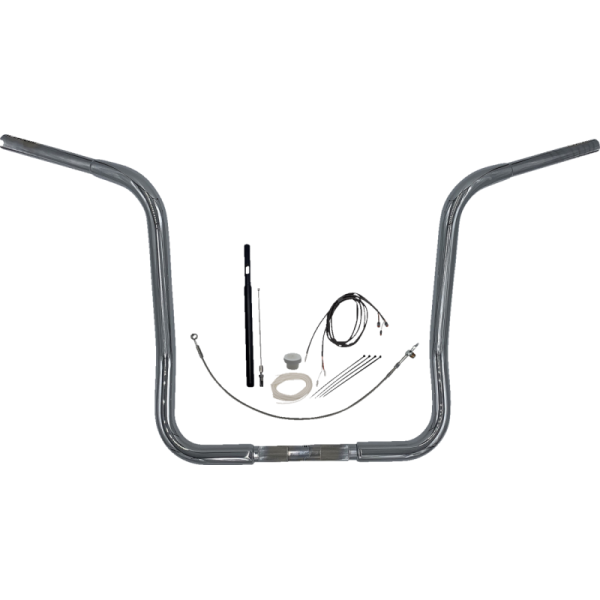 (image for) FAT BAGGERS INC EZ Install 1 1/4" Round Top Handlebar Chrome 16" Rise