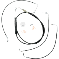 (image for) LA Choppers Black Vinyl/Stainless Braided Standard Kit for 18-24 FXLRS/FXFB/FXFBS w/o ABS (18-20in.)