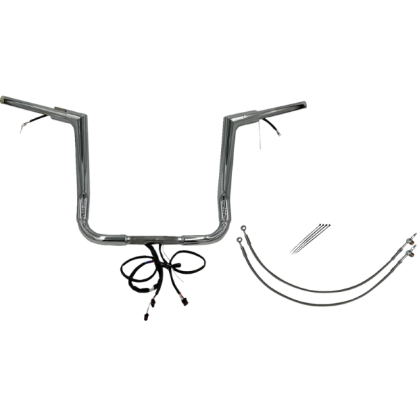 (image for) Fat Baggers Flat Top EZ Install Handlebar 14" Chrome