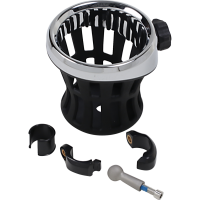 (image for) Drink Holder with 7/8" and 1" Handlebar Mount, Black/Chrome
