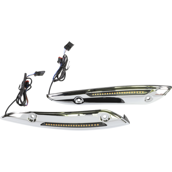 (image for) Custom Dynamics Windshield Trim LED Turn Signal Chrome