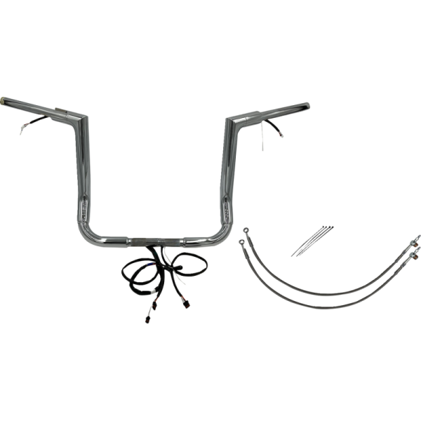 (image for) FAT BAGGERS INC Fat Baggers Flat Top EZ Install Handlebar 14" Chrome