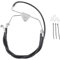 (image for) Black Vinyl-Coated Stainless Steel Front Brake Line Kit, +4" Ext