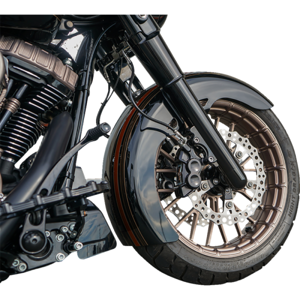 (image for) Arlen Ness Smooth Aluminum Fat Tire Fork Boot Covers, Black Anodized