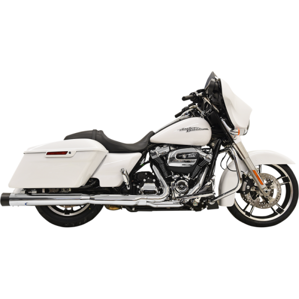 (image for) BASSANI XHAUST 4" DNT Straight Can Mufflers - Chrome/Black End