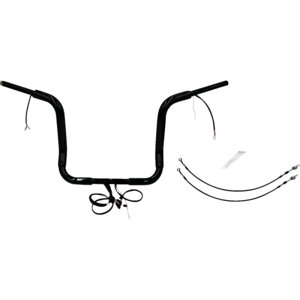 (image for) Fat Baggers Round Top EZ Install Handlebar 14" Gloss Black