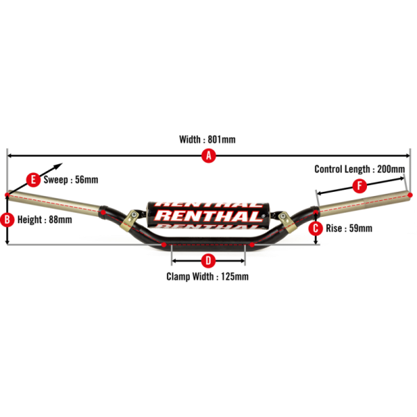 (image for) RENTHAL Twinwall® Handlebars - Yamaha YZ 07-23, YZ (F) 07-17 - Black