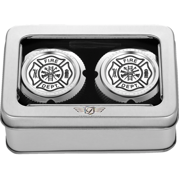 (image for) FIGURATI DESIGNS Axle Nut Cover Mirror w/ Maltese Cross-FIRE