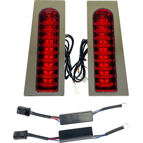 (image for) Custom Dynamics ProBEAM Fillerz Saddlebag LED Lights - Chrome/Red