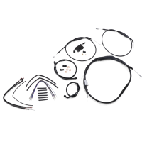 (image for) Burly Brand Black Vinyl Handlebar Cable and Brake Line Kit for Jail Bars, For 12" Jail bars