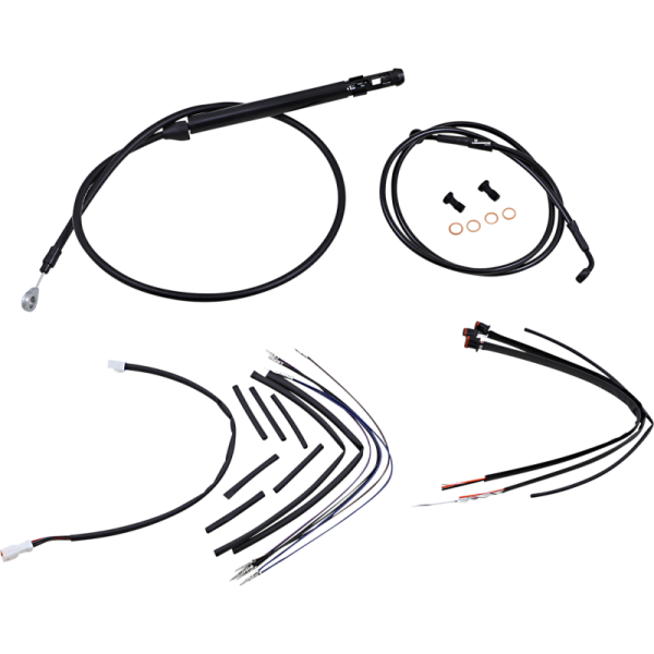 (image for) Burly Brand Black Handlebar Cable/Line Install Kit, For 16" Ape hanger bar