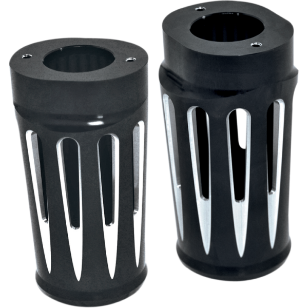 (image for) Arlen Ness Fork Boot Covers, Deep Cut, Standard Black Anodized