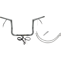 (image for) Pre-Wired EZ Install 1 1/4" Flat Top Handlebar Chrome 12" Rise