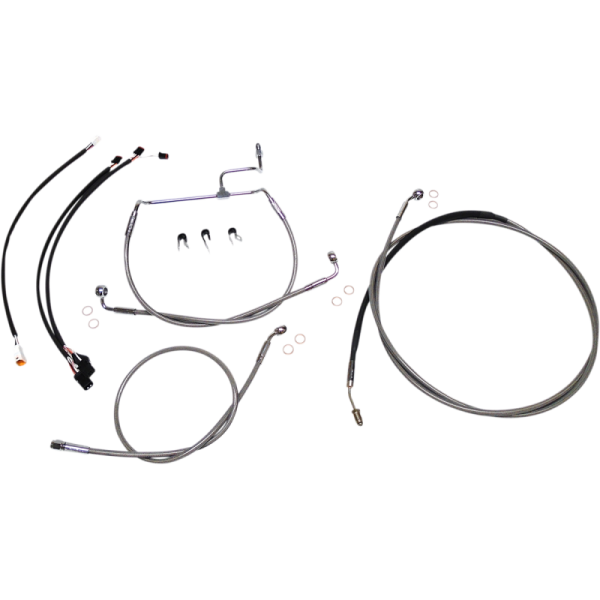 (image for) XR Stainless w/ Chrome Fittings DOT Handlebar Installation Kit, 12"-14" Apes