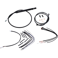 (image for) Burly Brand Black Handlebar Cable/Line Install Kit, For 12" Ape hanger bar