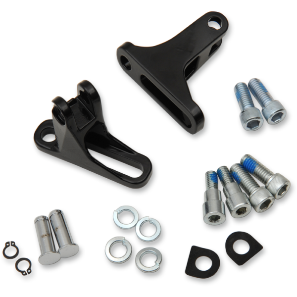 (image for) Drag Specialties Short Passenger Footpeg Mount Kit (Gloss Black)