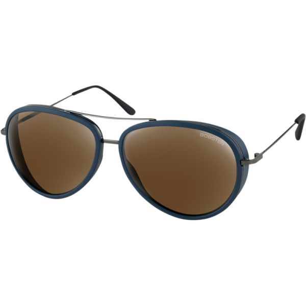 (image for) Bobster Ice Sunglasses - Matte navy/brown HD w/ silver mirror lens