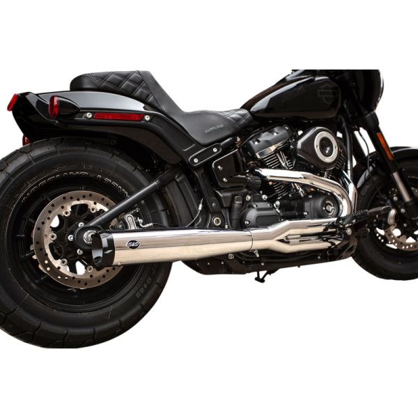 (image for) S&S CYCLE Superstreet 2-Into-1 Exhaust - Chrome w/ Black End Cap