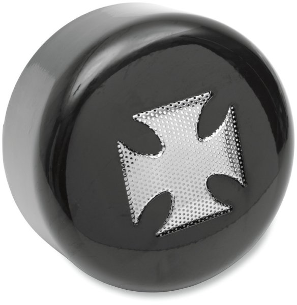 (image for) Drag Specialties Round Horn Cover W/ Chrome Cross