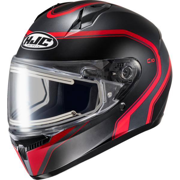 (image for) HJC C10 Elie Helmet - Semi-Flat Black/Red - Size S